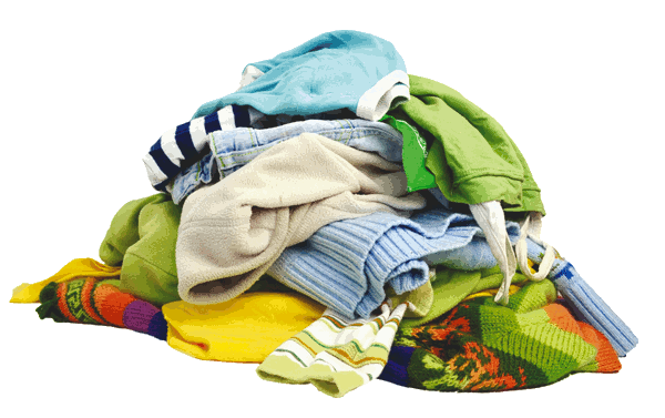 A pile of unwashed clothes